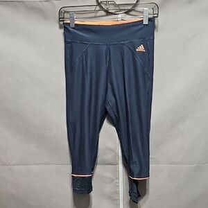 Adidas Navy Leggings with Coral Highlights